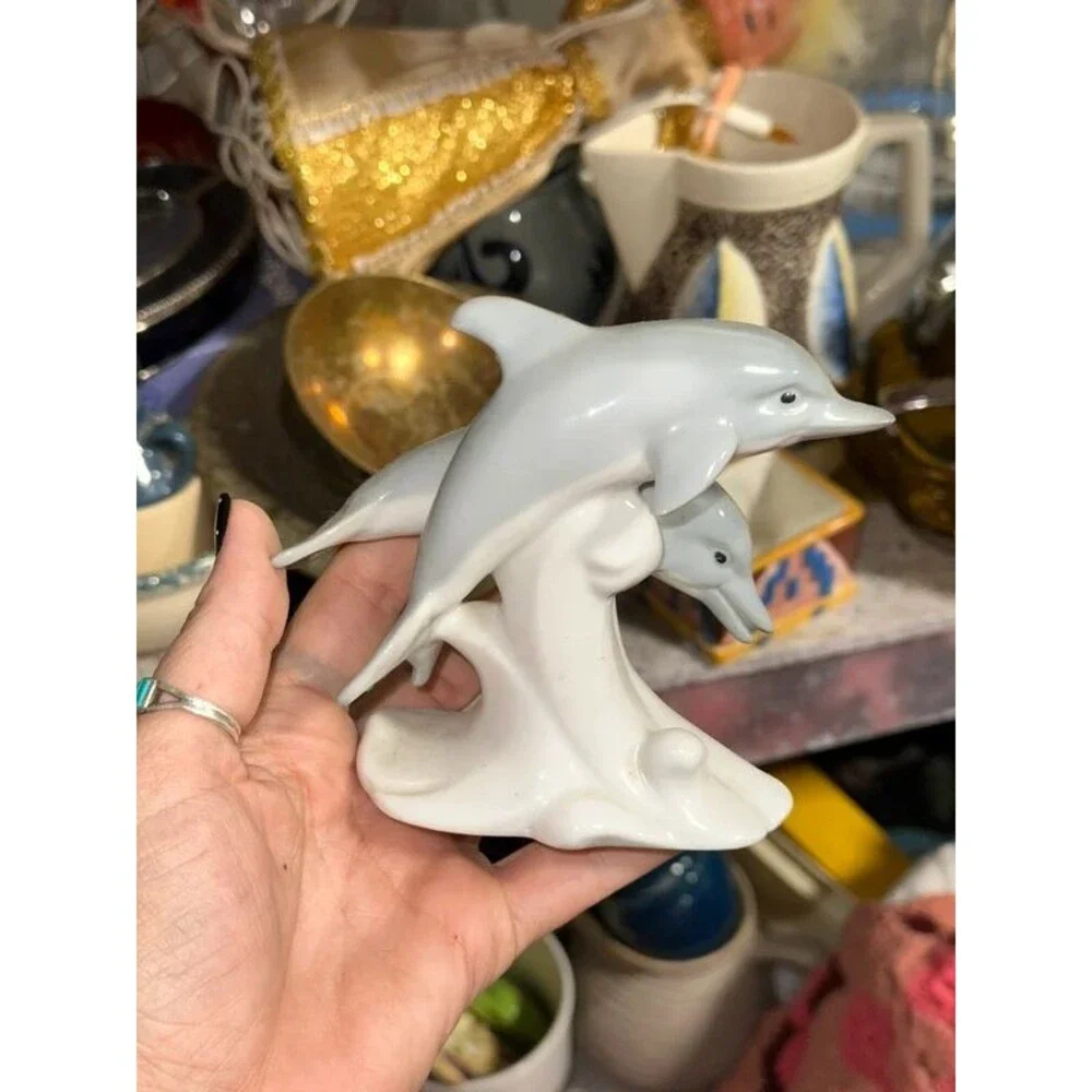 Vintage Otagiri Porcelain Dolphin Figurine